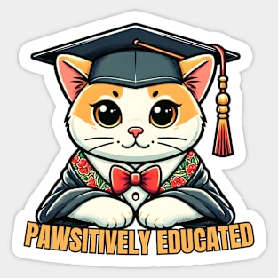 Graduation cat Sticker